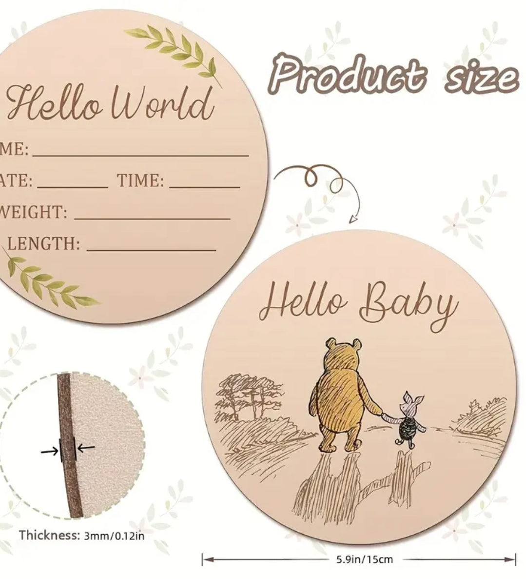 Pooh Birth Announcement