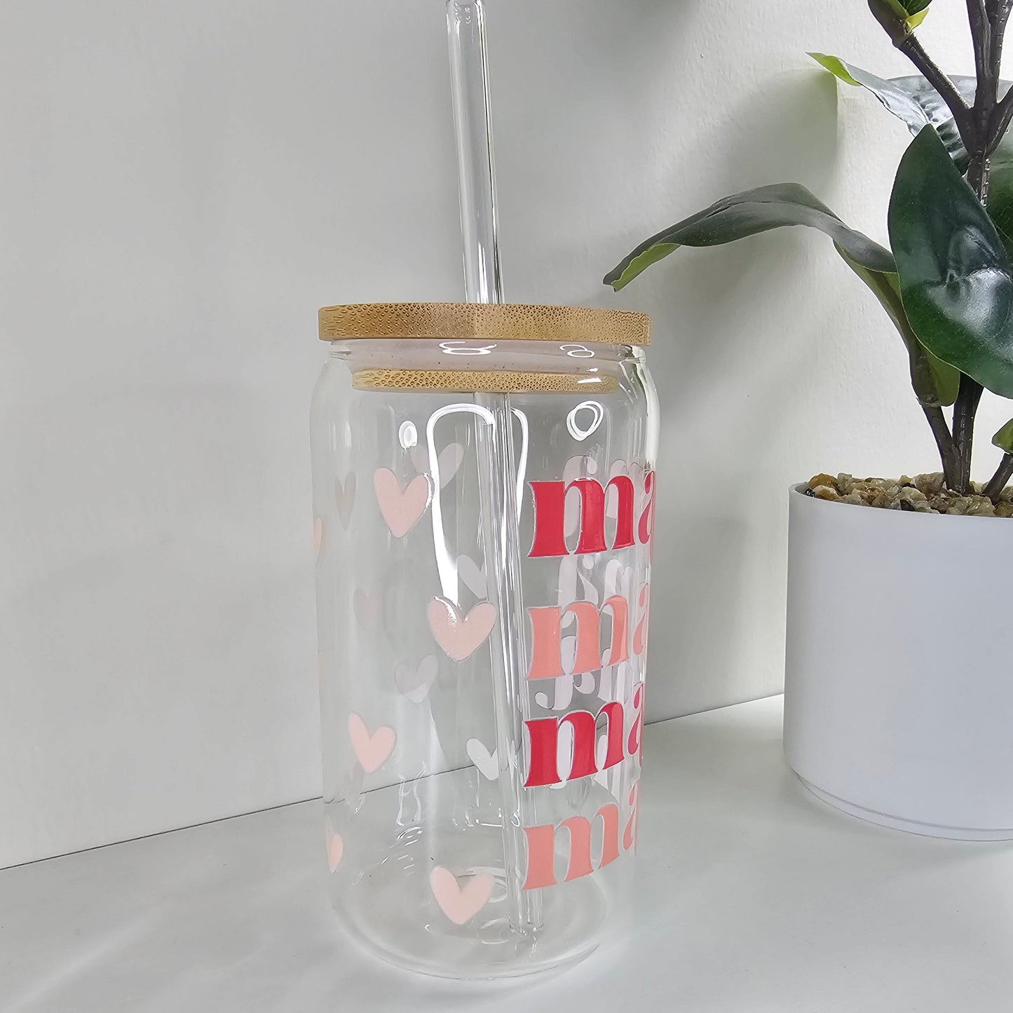 Mama hearts Glass Libby