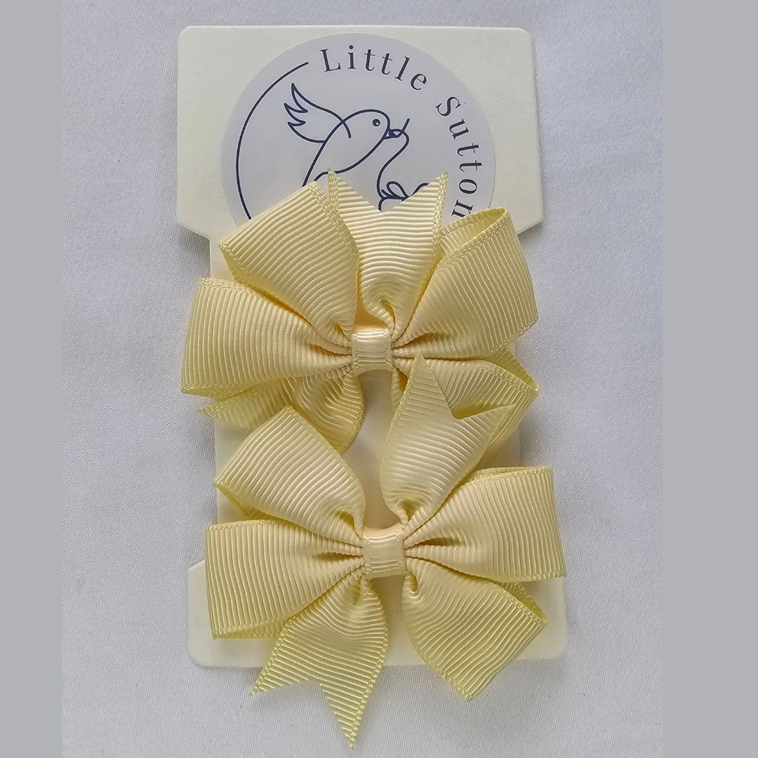 2 piece grosgrain bow