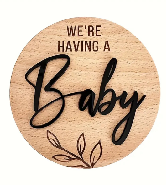 We're Having a Baby Wood Sign Announcement