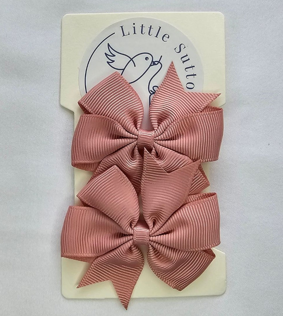 2 piece grosgrain bow