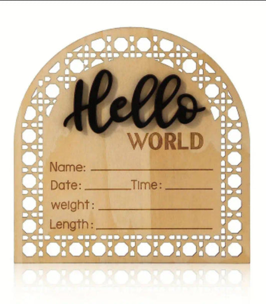 Boho Arched Birth announcement SIgn