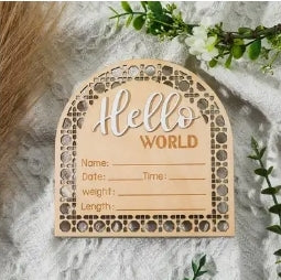 Boho Arched Birth announcement SIgn