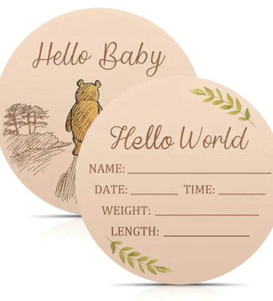 Pooh Birth Announcement