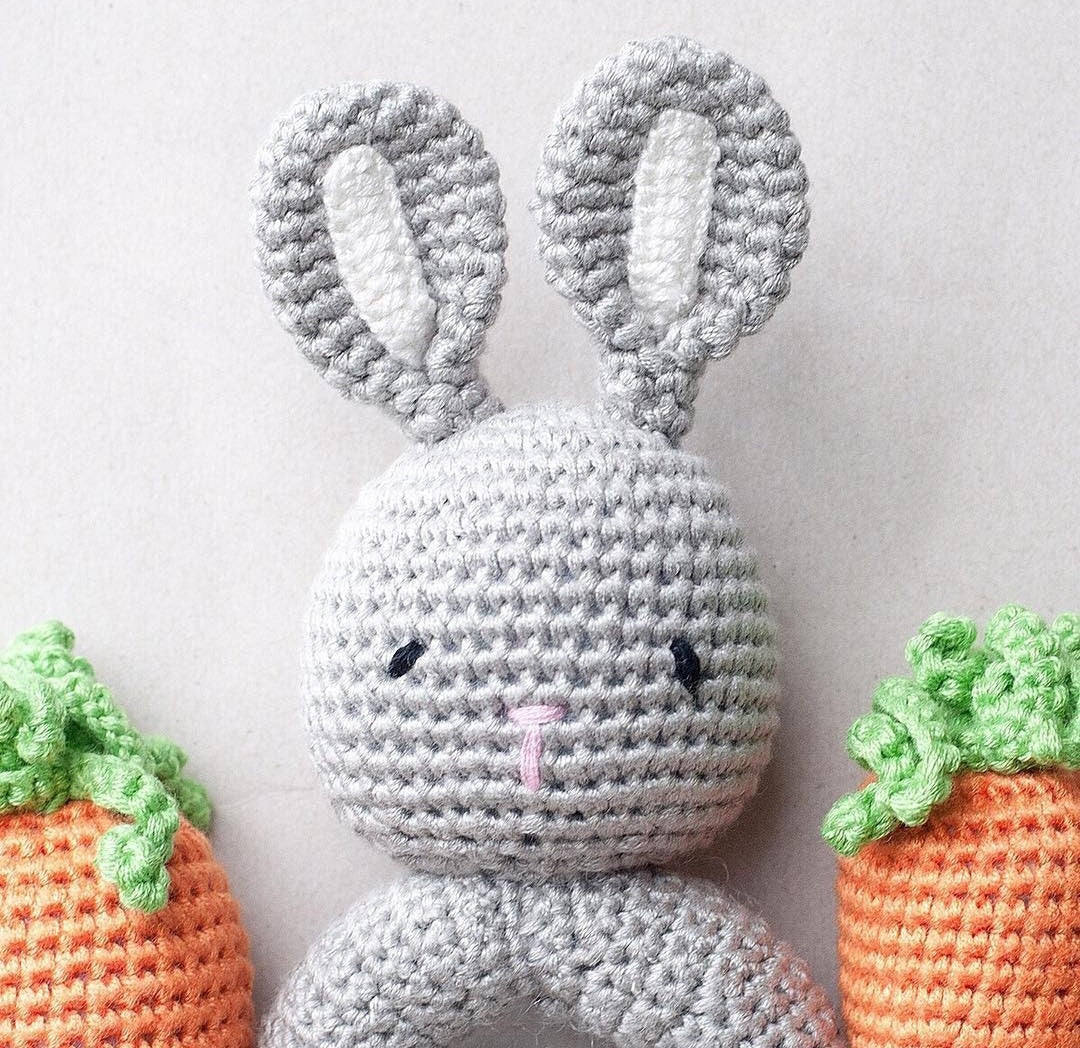 Bunny Ring Hand Crocheted Rattle