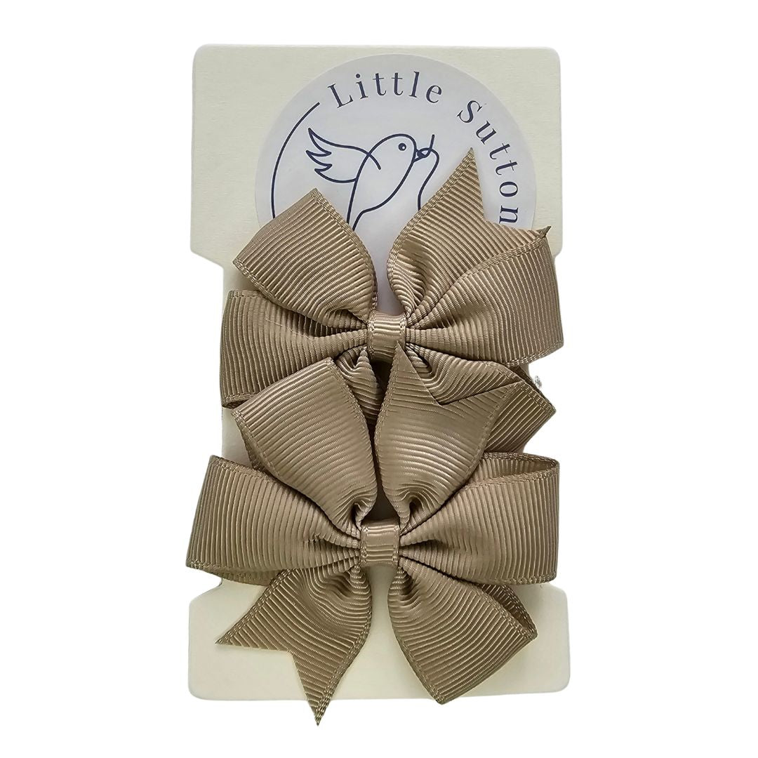 2 piece grosgrain bow