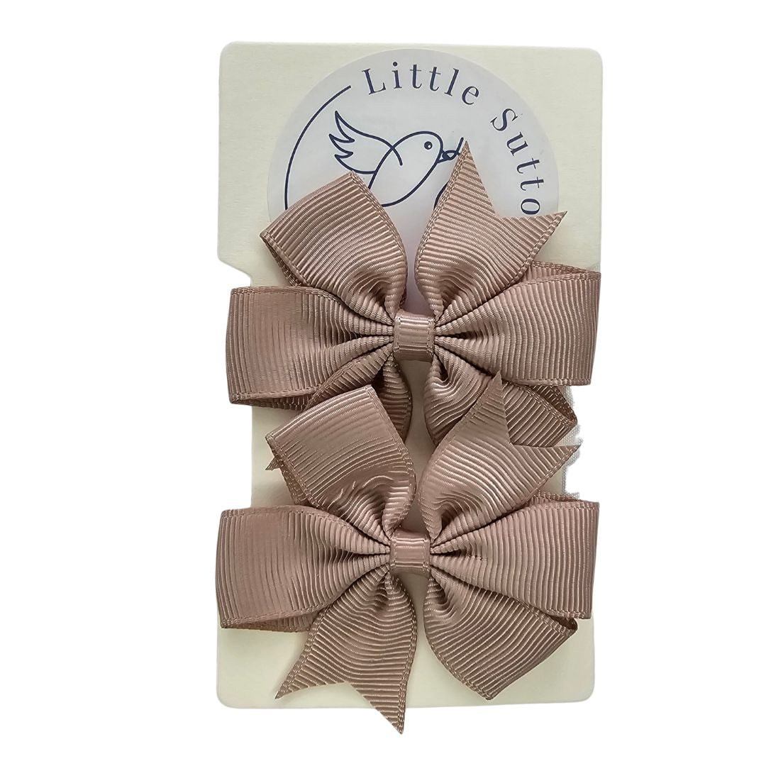 2 piece grosgrain bow