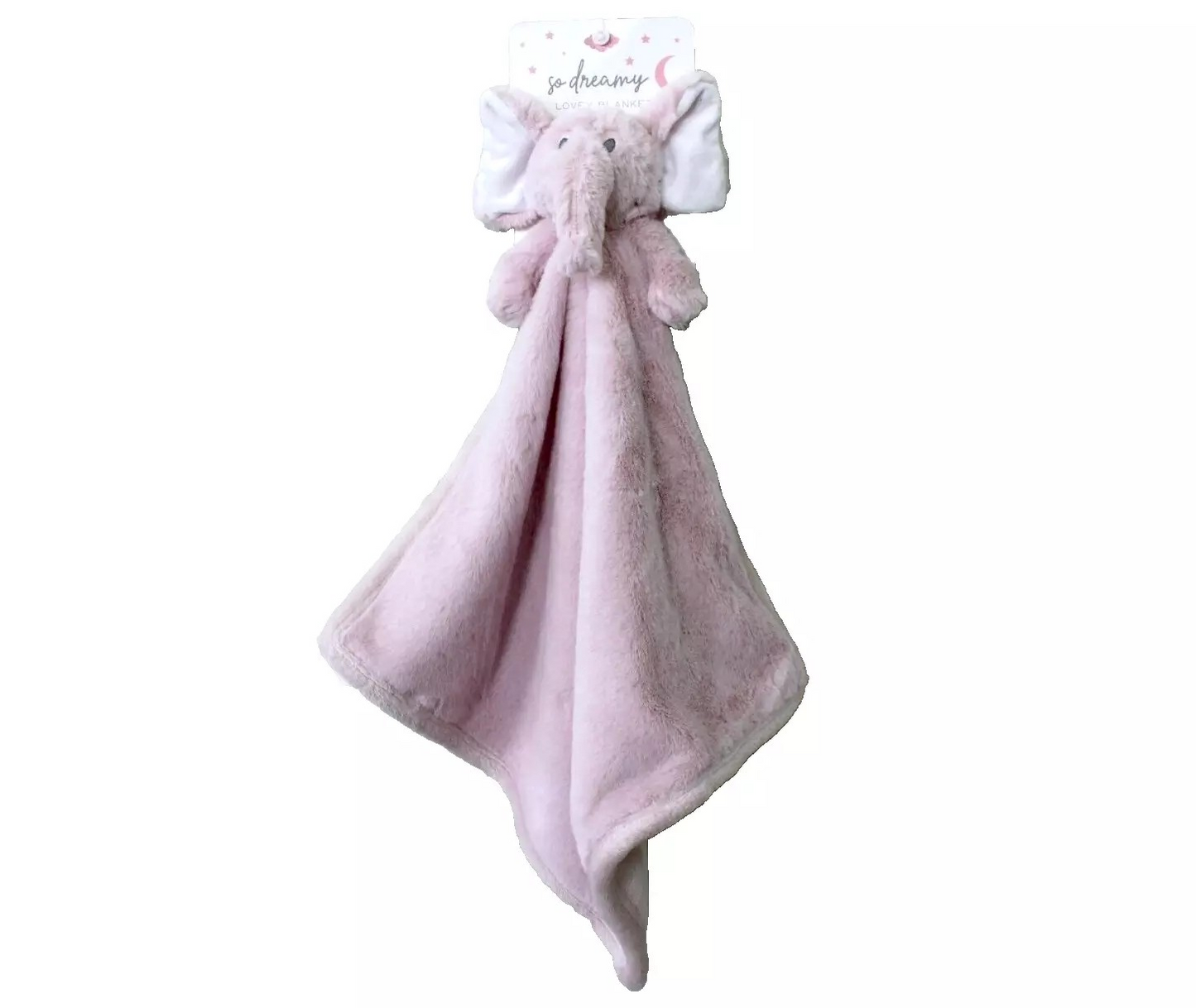 Pink Elephant Plush Security Blanket