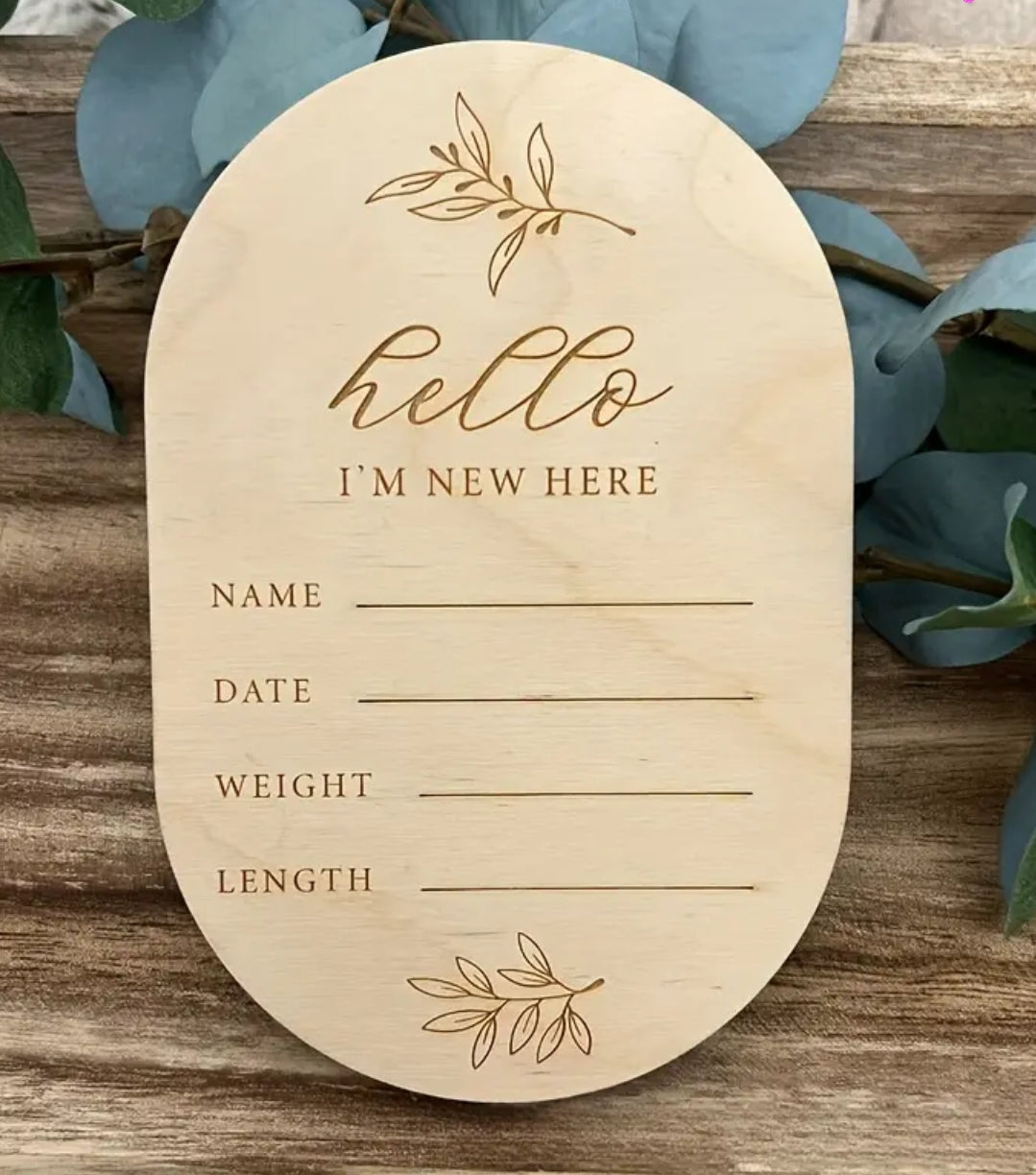 Oval Birth Announcement