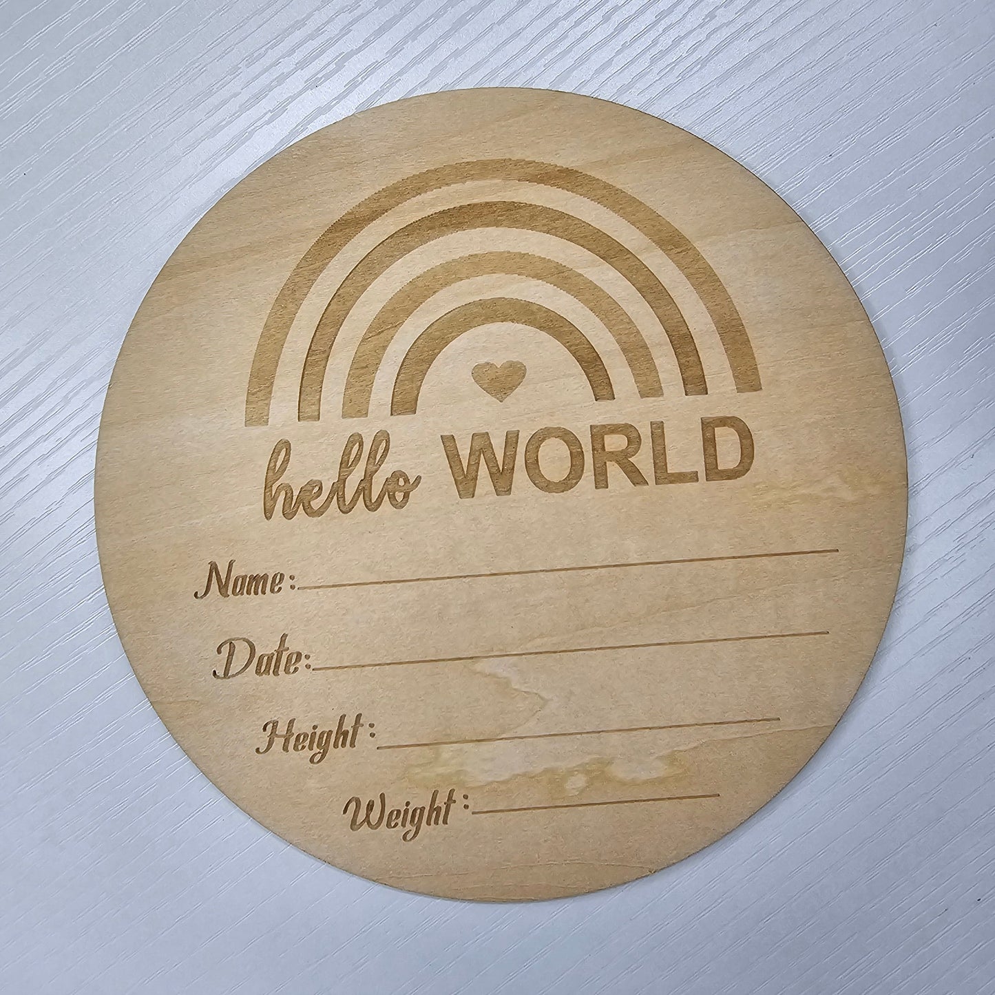 Rainbow Hello World Announcement plaque