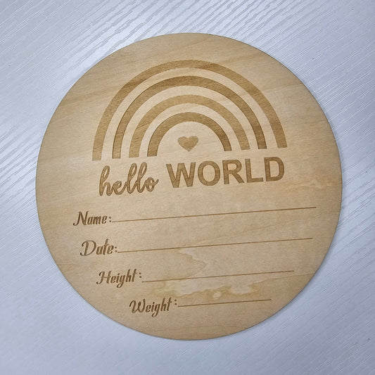 Rainbow Hello World Announcement plaque