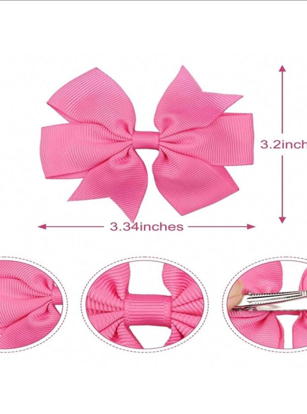 2 Piece large grosgrain bow